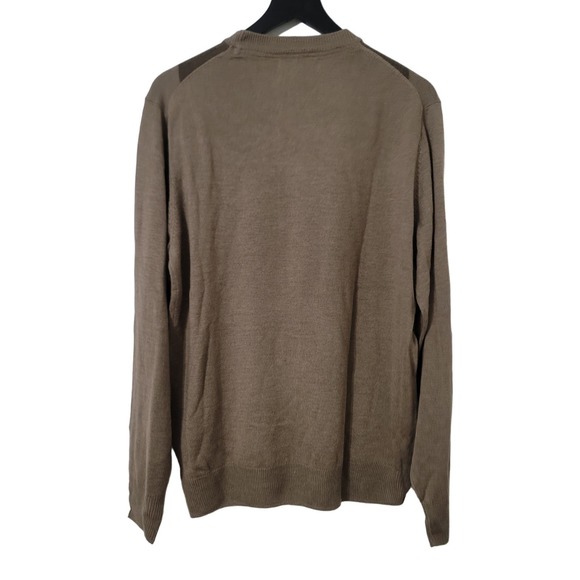 Tricots St Raphael Argyle Sweater M Brown Pullover Preppy Crew Grandpa Academia - Picture 2 of 6